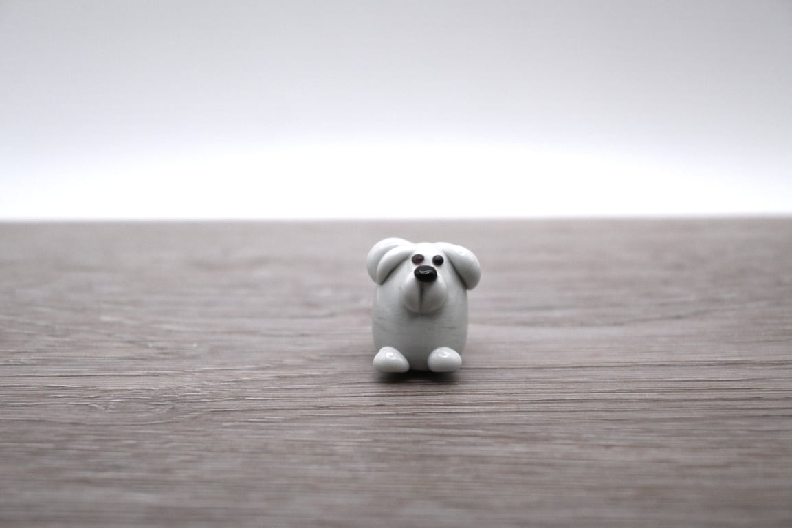 small glass grey dog keepsake figure