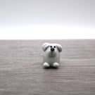 small glass grey dog keepsake figure