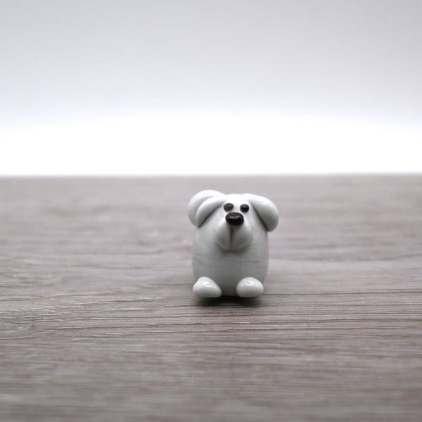 small glass grey dog keepsake figure