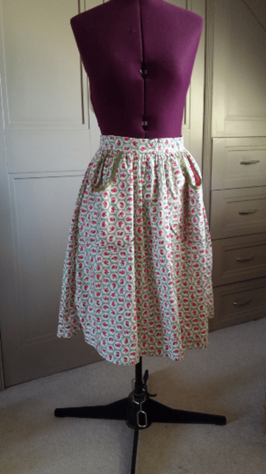 Ladies apron made from cotton vintage style fabric