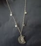 Silver owl and moon pendant necklace with star charms  - Image 1