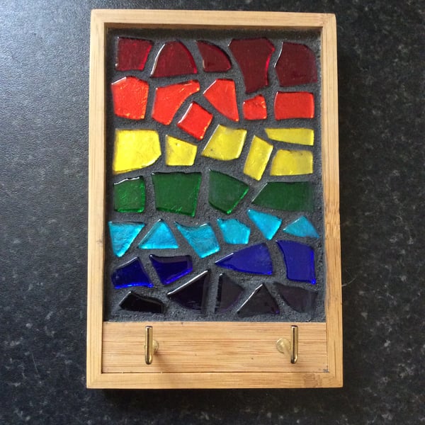 Stained glass key rack