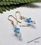 9k Solid Gold  Blue Topaz Earrings  - Image 2