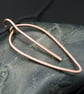 Simple Leaf Shaped Hammered Copper Pendant - Smooth or Textured Finish - Image 2