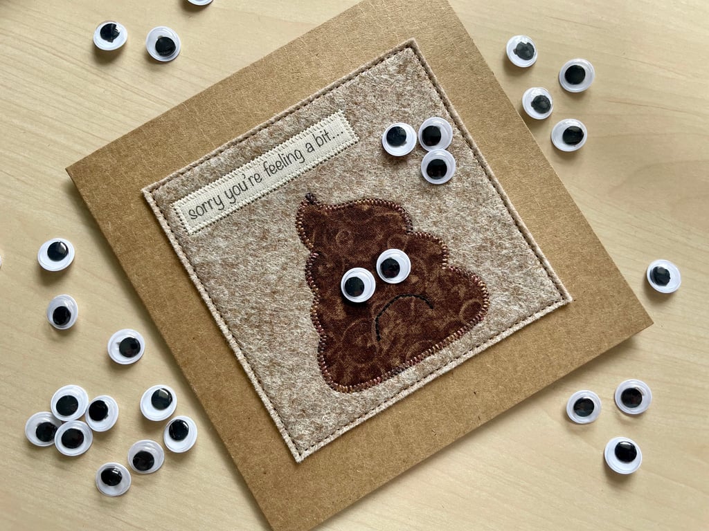 Sorry you're feeling a bit... appliqué get well card