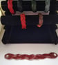Burgundy Leather Braided Bracelet - Image 2