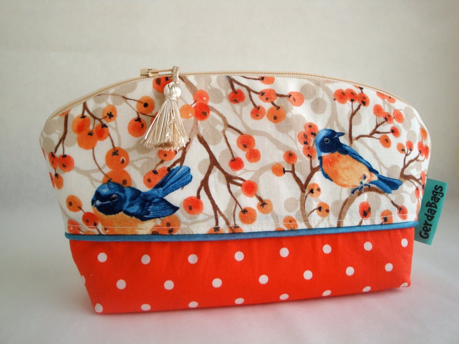 Cotton Make Up Bag - Bird Make Up Bag 