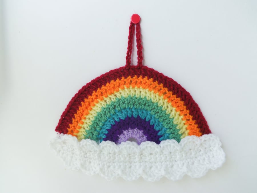 Rainbow Hanging Decoration, Rainbow and Cloud Wall Hanging, Rainbow Wall Art