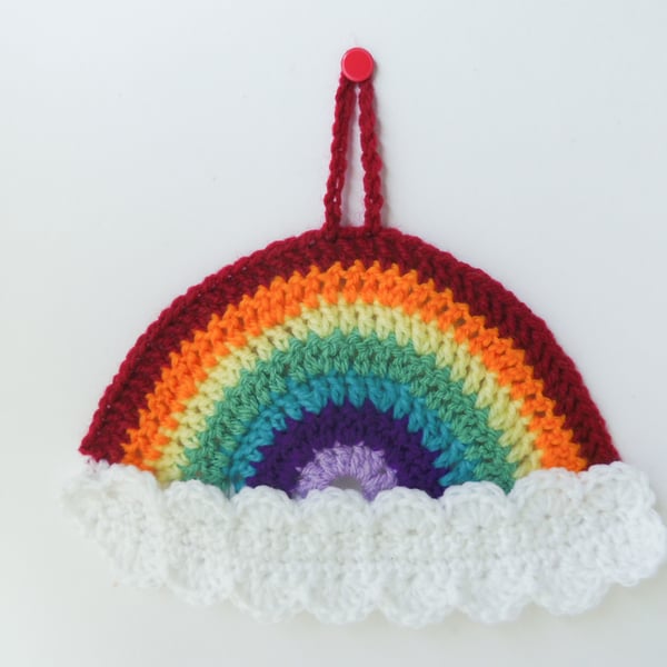 Rainbow Hanging Decoration, Rainbow and Cloud Wall Hanging, Rainbow Wall Art