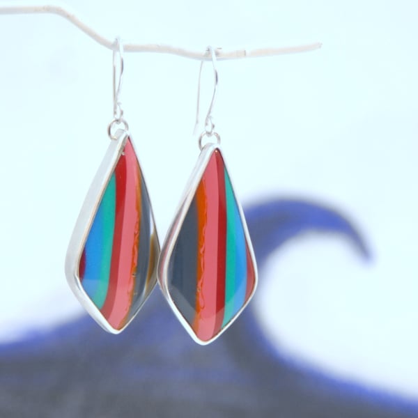 Surfite earrings - pink and red kites