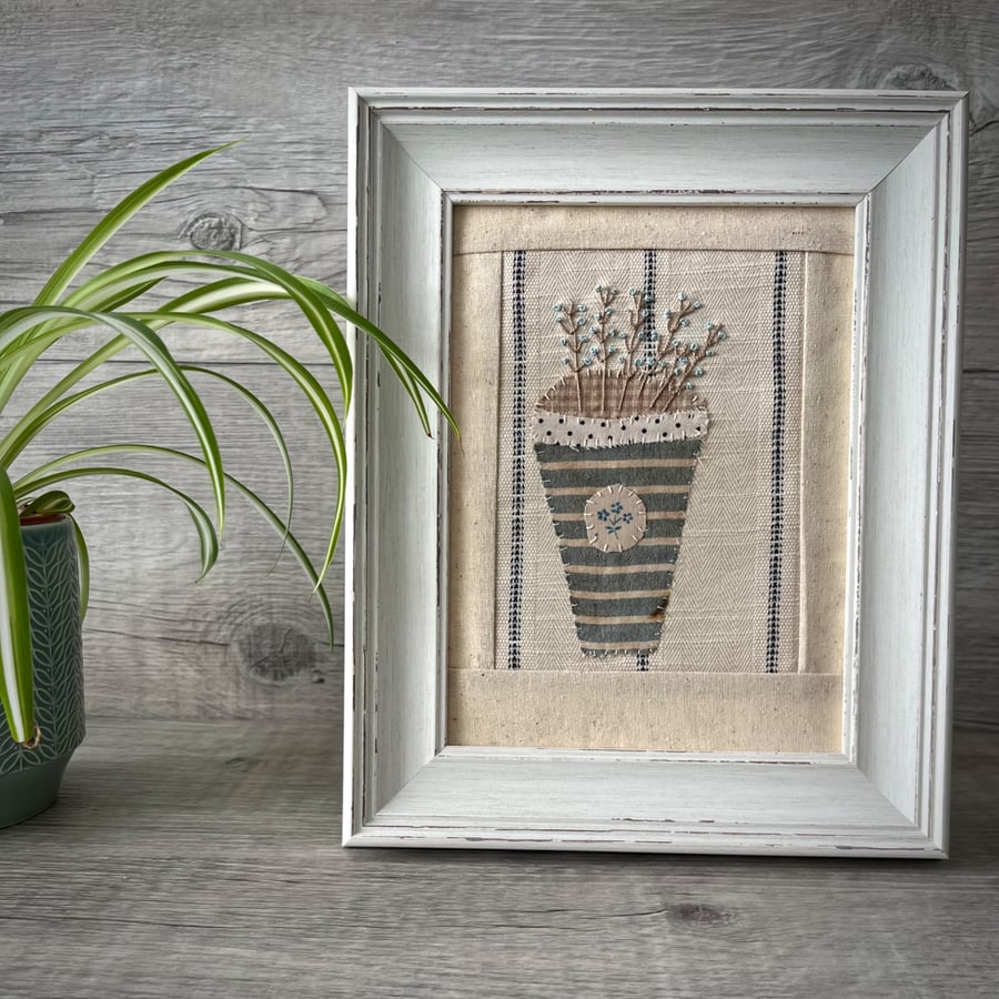Hand Embroidered Framed Seadhead Picture