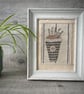 Hand Embroidered Framed Seadhead Picture - Image 1