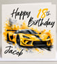 Personalised Birthday Card for Him - Racing Car Birthday Card - Sports Car Card - Image 6
