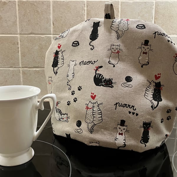 Cats Tea Cosy, Fabric tea cosy