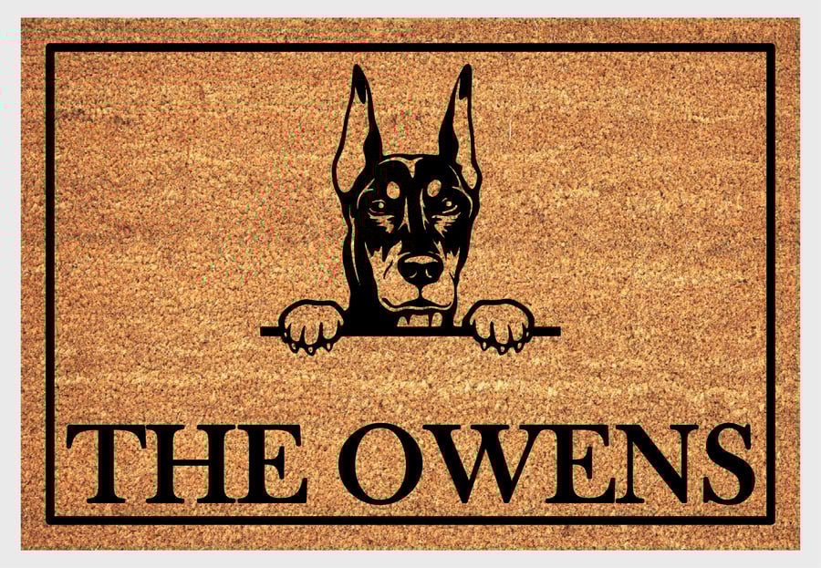 Dobermann Pinscher Door Mat - Doberman Pinscher Welcome Mat - 3 Sizes