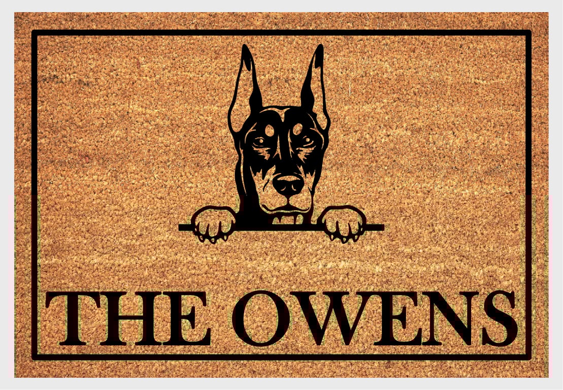 Dobermann Pinscher Door Mat - Doberman Pinscher Welcome Mat - 3 Sizes