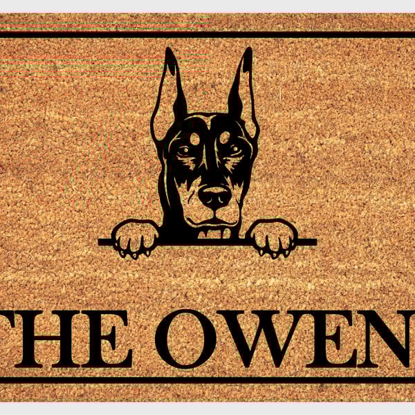 Dobermann Pinscher Door Mat - Doberman Pinscher Welcome Mat - 3 Sizes