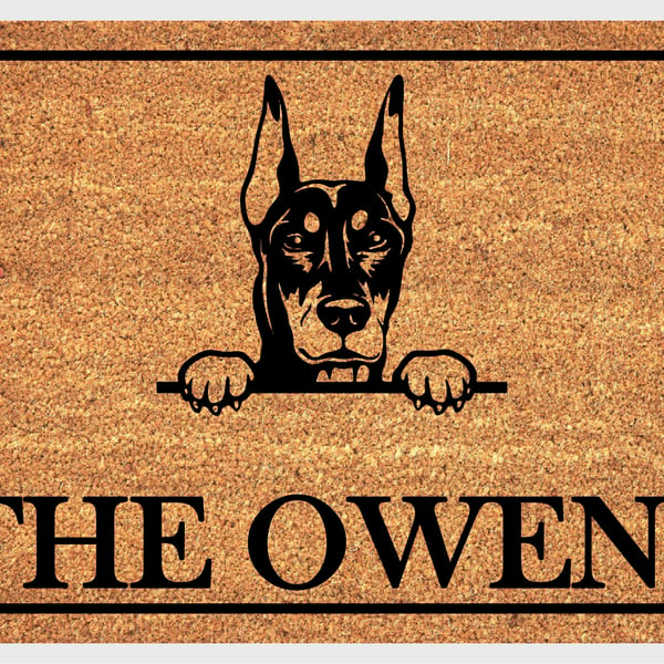 Dobermann Pinscher Door Mat - Doberman Pinscher Welcome Mat - 3 Sizes