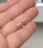 Handmade 9ct yellow gold tiny double nugget diamond stud earrings - Image 4