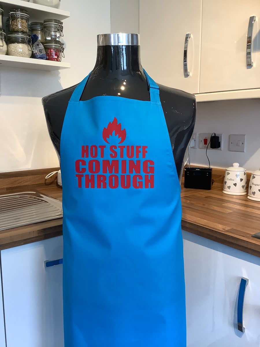 Attractive , Kitchen or BBQ Apron with Hot Stuff Coming Through  
