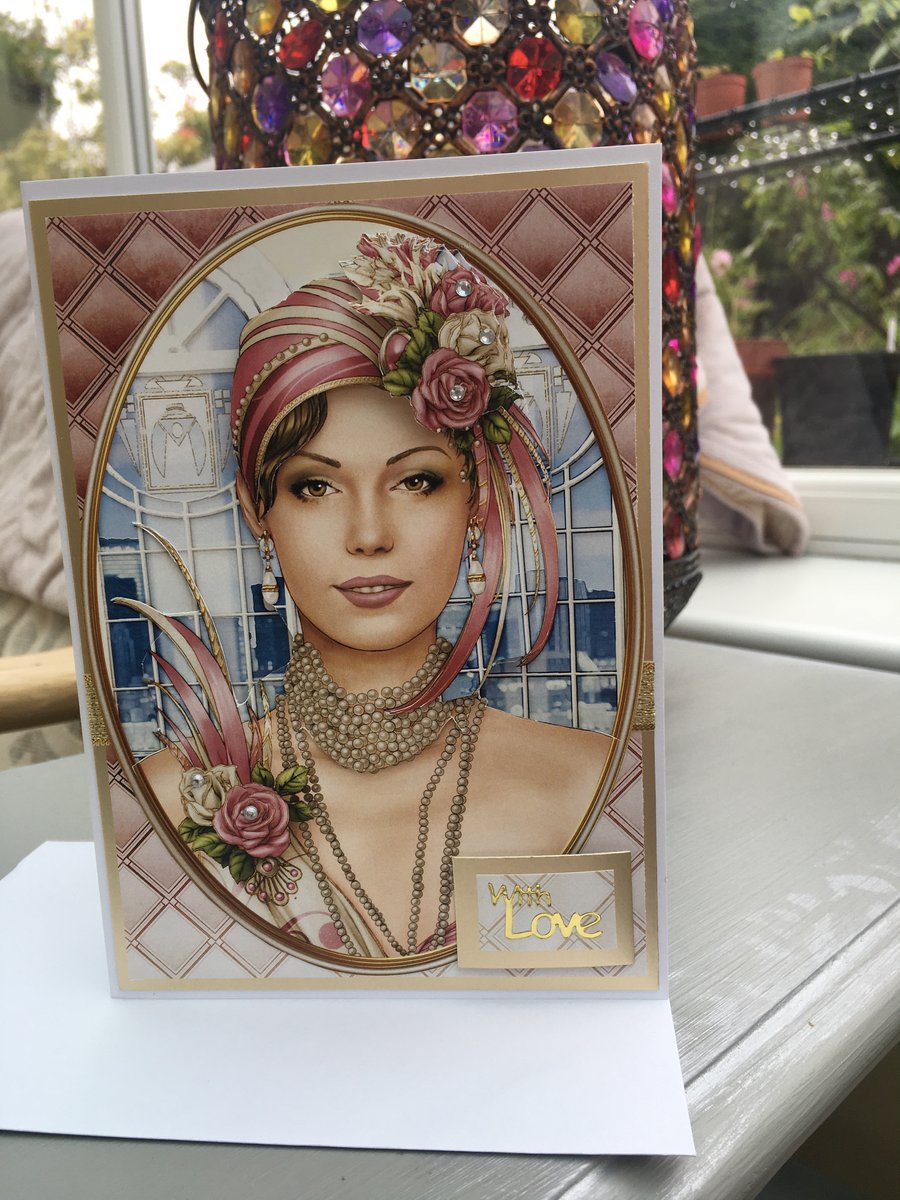 Art Deco glamour with love card