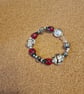 Ladybird, lampwork style beaded bracelet with novelty beads small size