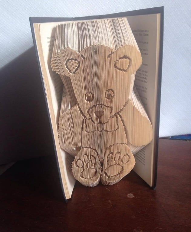 Teddy with Bow COMBI Book Folding Pattern - EMAILED PDF PATTERN
