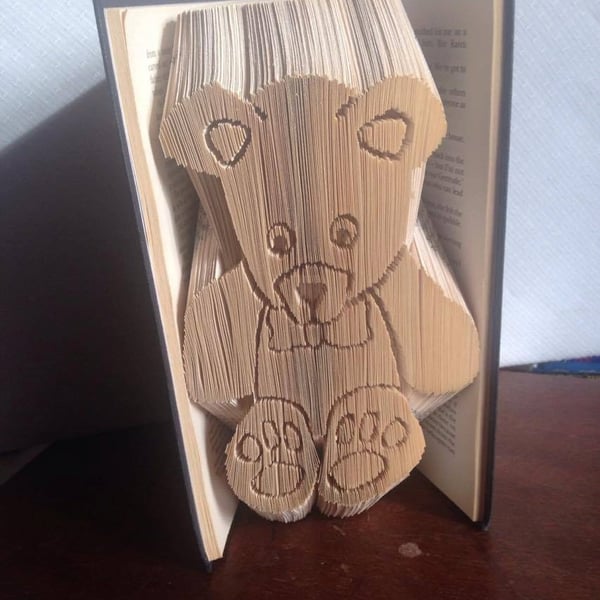 Teddy with Bow COMBI Book Folding Pattern - EMAILED PDF PATTERN