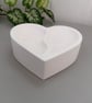 White Heart Twin Compartment Trinket Dish - Double Ring Bowl Jewellery Tray - Image 6