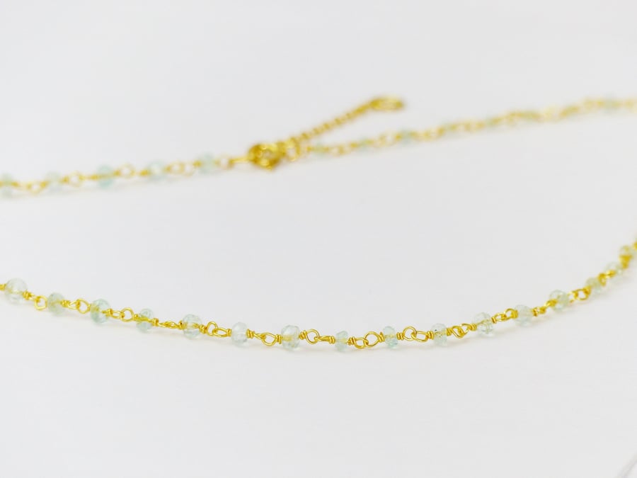 Dainty emerald gemstone choker necklace, May birthstone gift, gold vermeil