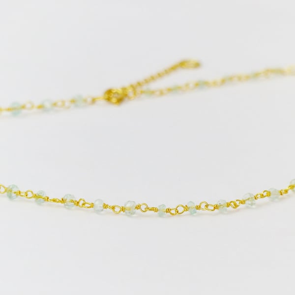 Dainty emerald gemstone choker necklace, May birthstone gift, gold vermeil