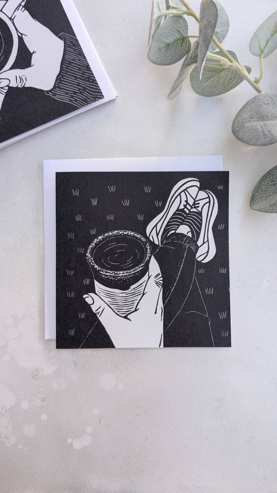 Coffee Cup Greetings Card, Mindfulness Note Card