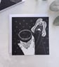 Coffee Cup Greetings Card, Mindfulness Note Card