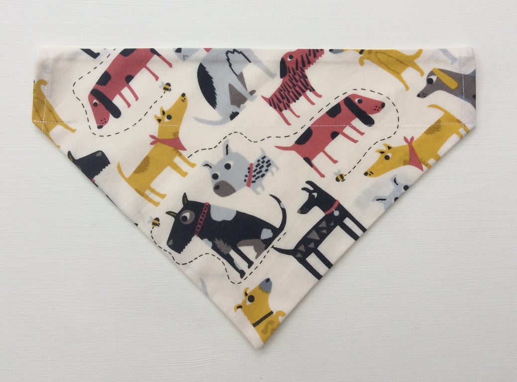Over  the collar small to medium dog bandana, dog fabric