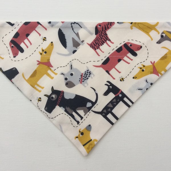 Over  the collar small to medium dog bandana, dog fabric