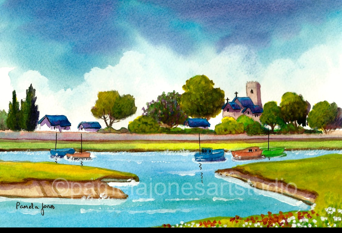 Angle, Pembrokeshire, Original Watercolour, in 14 x 11 '' Mount