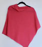 Poncho- merino lambswool fuchsia pink - Image 1