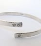 LOVE and Heart Bangle, Recycled Sterling Silver, Secret LOVE Message Inside - Image 7