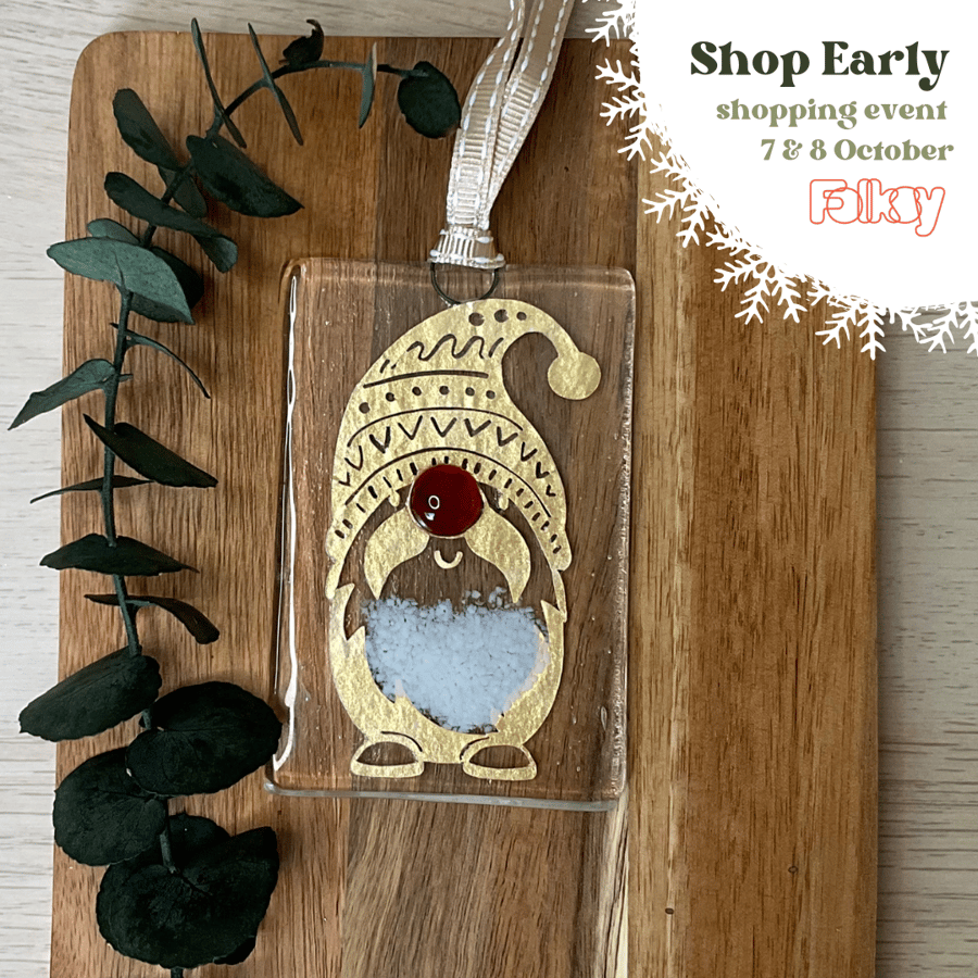 Golden gnome decoration