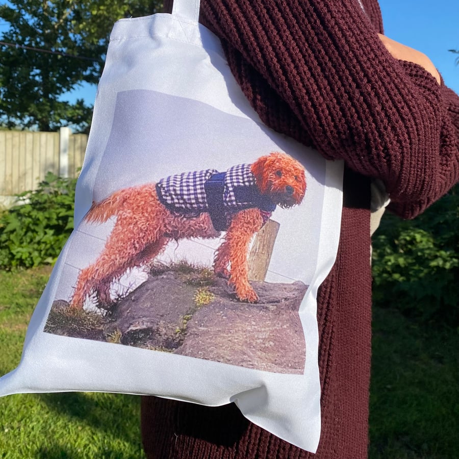 Personalised photo tote bag - dog owner gift - pet keepsake
