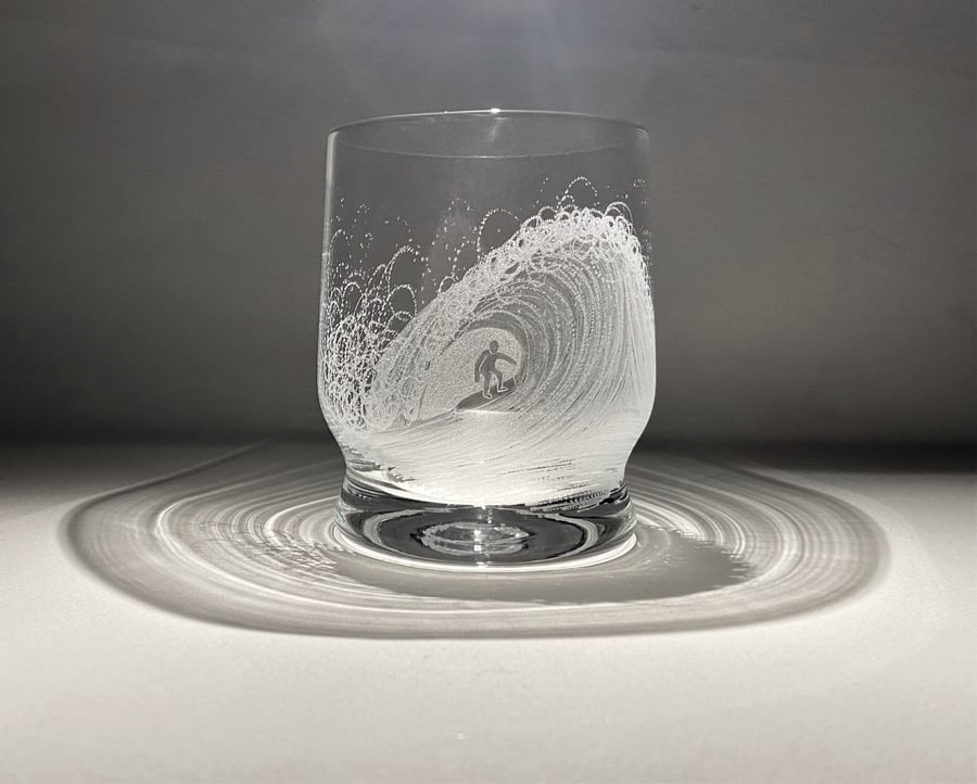 Engraved Whisky Glass - Wave Glass - Yacht Glass - Sailing Gifts - Personalise