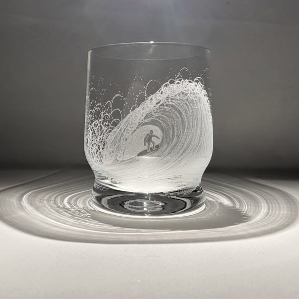 Engraved Whisky Glass - Wave Glass - Yacht Glass - Sailing Gifts - Personalise