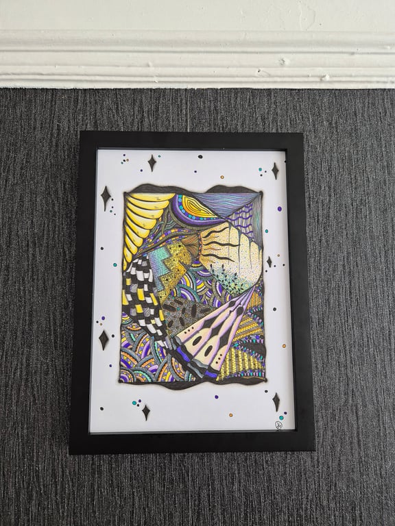 Original A4 Unframed Abstract Art - The Aura Of Fortune