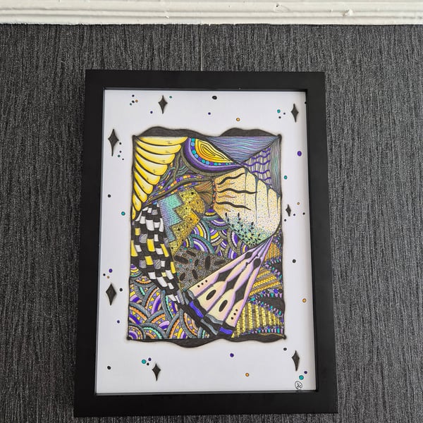 Original A4 Unframed Abstract Art - The Aura Of Fortune