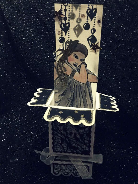 Handmade Luxury Art Deco Pop-Up Card, Lady in Brown