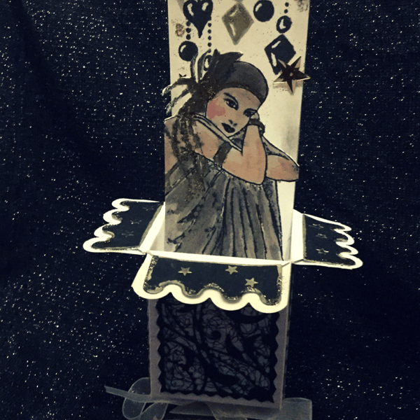 Handmade Luxury Art Deco Pop-Up Card, Lady in Brown