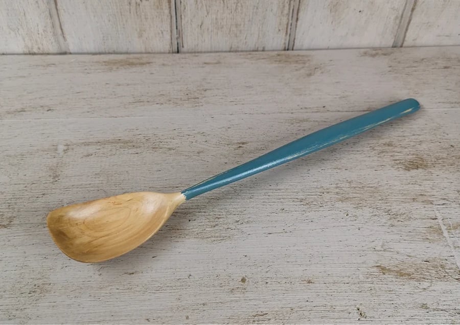 Hand Carved Rustic Wooden Cooking Stirring Spoon 0041