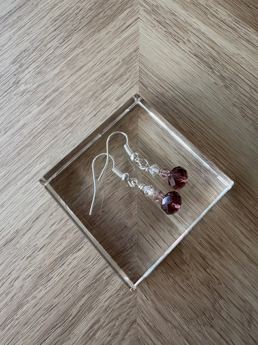 Dainty dusky pink dangle and drop earrings 