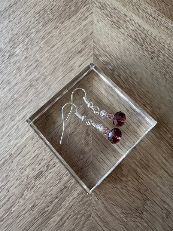 Dainty dusky pink dangle and drop earrings 