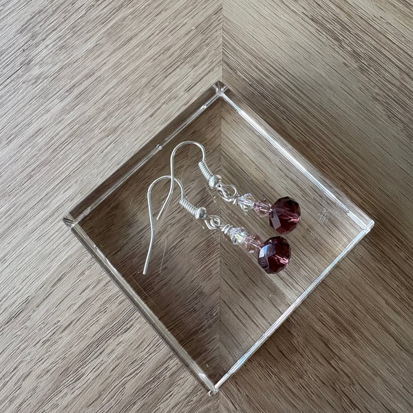 Dainty dusky pink dangle and drop earrings 